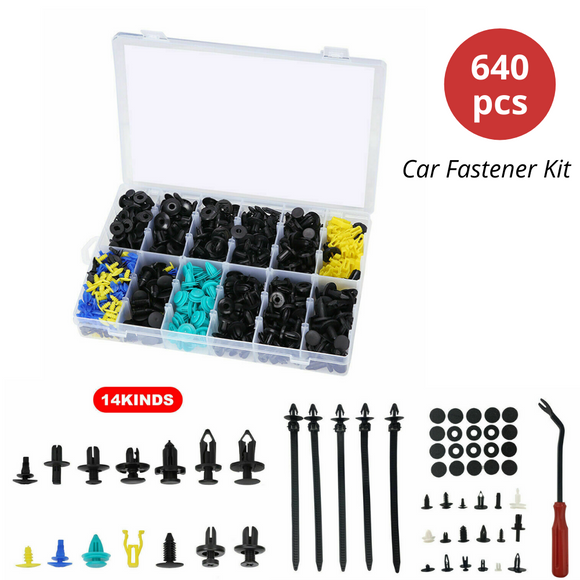 640PCS Car Trim Clips Fastener Kit