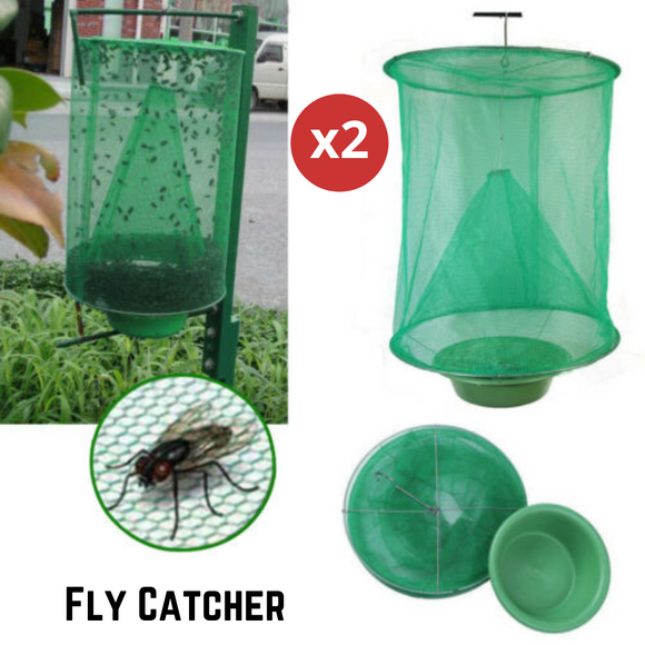 Reusable Fly Trap Insect Killer Net Cage Trap Outdoor Ranch Pest Hanging Catcher
