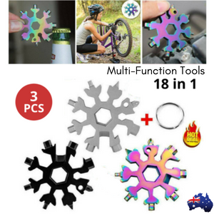 3Pcs 18 in 1 Stainless Multi-tool Snowflake Keychain