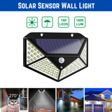 100 LED Solar Sensor Wall Light Motion Lights Outdoor Safety Security Home Lamp