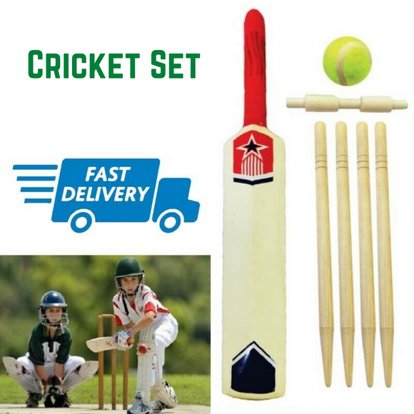 6pc Cricket Set Size 5 with Wickets and Tennis Ball Game