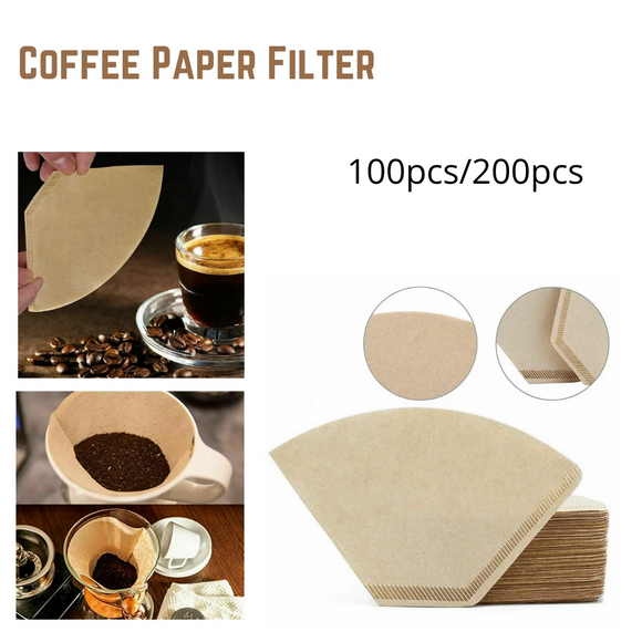100/200Pcs V60 Coffee Filter Paper Original Unbleached