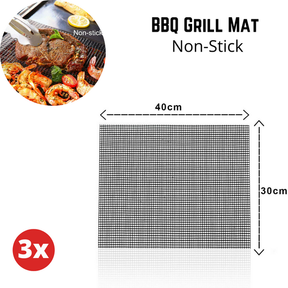 3PCS Mintiml Charcoal BBQ Grill Mesh Mat Non-Stick Cooking Liner Sheet