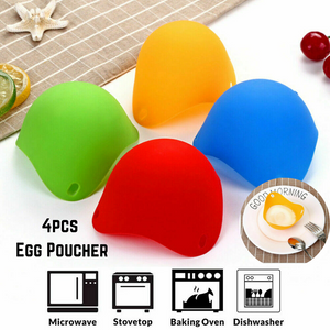 4pcs Silicone Egg Poacher Poaching Pods Pan Poached Cups Moulds For Kitchen
