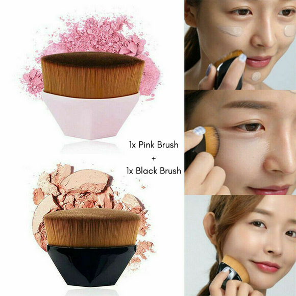 Black + Pink High-Density Seamless Foundation Brush Makeup