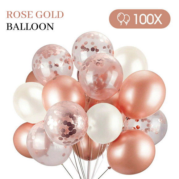 100 pcs Rose Gold Balloons For Birthday Marriage Party Decoration