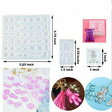 290pcs DIY Jewelry Mould Handmade Crystal Mould Set Silicone Resin Mold Kit