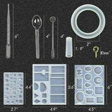 48pcs Glitter + 289pcs DIY Jewelry Mould Handmade Crystal Glue Mould Set Resin Silicone Mold Kit