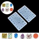 48pcs Glitter + 289pcs DIY Jewelry Mould Handmade Crystal Glue Mould Set Resin Silicone Mold Kit