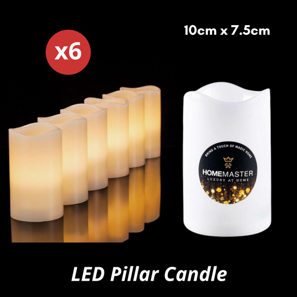6pcs Flameless LED Pillar Candle Lights