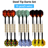 15 pcs(5 sets) of Steel Tip Darts Needle Slim Barrel With Nice Dart Flights Set