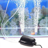 Oxygen Pump Aqua Fish Tank Aquarium Pond Air Bubble Disk Stone Aerator 2 Outlets