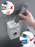 Automatic Bath Wall Mounted Dispenser Toothbrush Stand Toothpaste