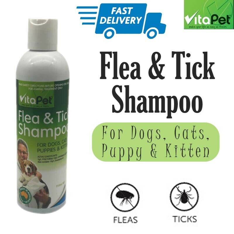Kills Fleas & Ticks Fresh Fragrance Flea & Tick Shampoo Dogs Cats www
