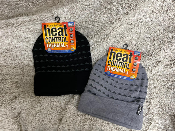 1Pc Beanie Mens Heat Control Thermal Lined Rolled Cuff Shapes