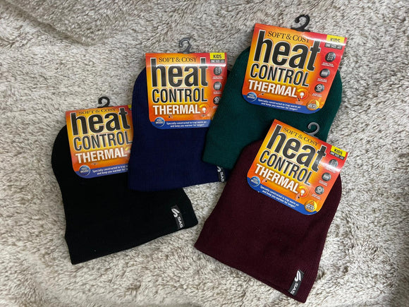 2Pcs Beanie Kids Heat Control Thermal Lined Basic Knit School
