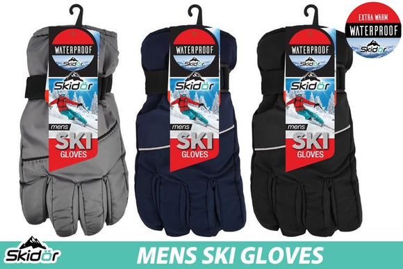 1Pair Mens/ Women/ Kids Ski Gloves (Water Resistant)