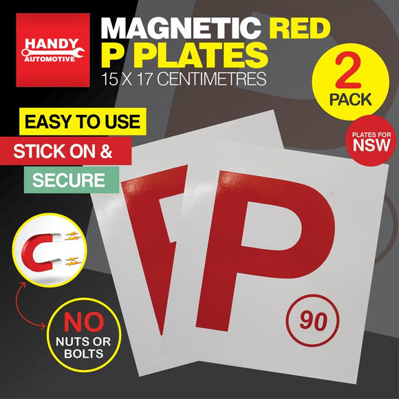 Handy Hardware® 2PCS Red P Plates Magnetic |  (NSW Only)