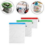 9x Eco Friendly Reusable Mesh Produce Bags Superior Double-Stitched Strength