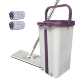 Microfibre Flat Mop and Bucket Floor Cleaner Set with 2 Pads Wet Dry Bucket Mop