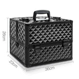 Portable Beauty Makeup Cosmetic Case Organiser Carry Bag Box Diamond w/ Strap