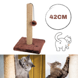 42cm Cat Scratching Post Tower with Interactive Ball Gym Toy for Cats