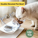 Double Elevated Pet Bowl Bowls Stand Cat Dog Feeder Food Water Raised Lifted