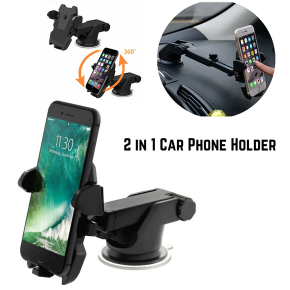 Universal 360° Windshield Mount Car Holder Cradle For GPS Mobile Smart Phone