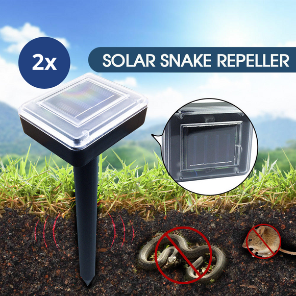 Snake Repeller Solar Powered Ultrasonic Mole Mice Pest Rodent Rat Repellent