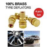 4 x Tyre Deflators - Air Deflator Tool - Tire Pressure Deflators Brass