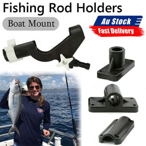 Fishing Rod Holders Boat Mount Rack Kayak Adjustable Side Tackle Black Marine