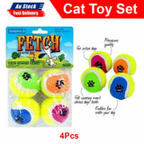 4pcs Mini Pet Chew & Fetch Balls Toy