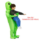 Scary Halloween Green Alien Inflatable Kid Costume Party Dress Blow Up Suits