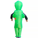 Scary Halloween Green Alien Inflatable Kid Costume Party Dress Blow Up Suits