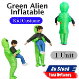 Scary Halloween Green Alien Inflatable Kid Costume Party Dress Blow Up Suits