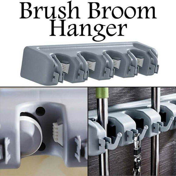 Wall Mounted Kitchen Tool Broom Hanger Storage Rack Organizer Holder Brush Mop