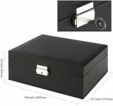 Leather Portable Travel Jewelry Box Organizer Rack Stand Ornaments Case Storage