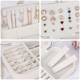 Portable Travel Jewellery Box Organizer Leather Ornaments Display Case Storage