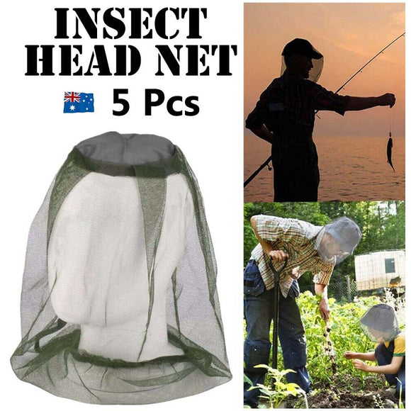OUTDOOR MOSQUITO FLY HEAD NET INSECT MESH HAT BEE BUG MOZZIE FISHING PROTECTOR