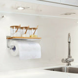 Kitchen Roll Paper Holder Toilet Tissue Hanger Towel Storage Rack Wall Mount