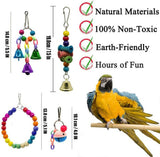 10PCS Parrot Hanging Swing Bird Toy Harness Cage Ladder Parakeet Cockatiel Budgie
