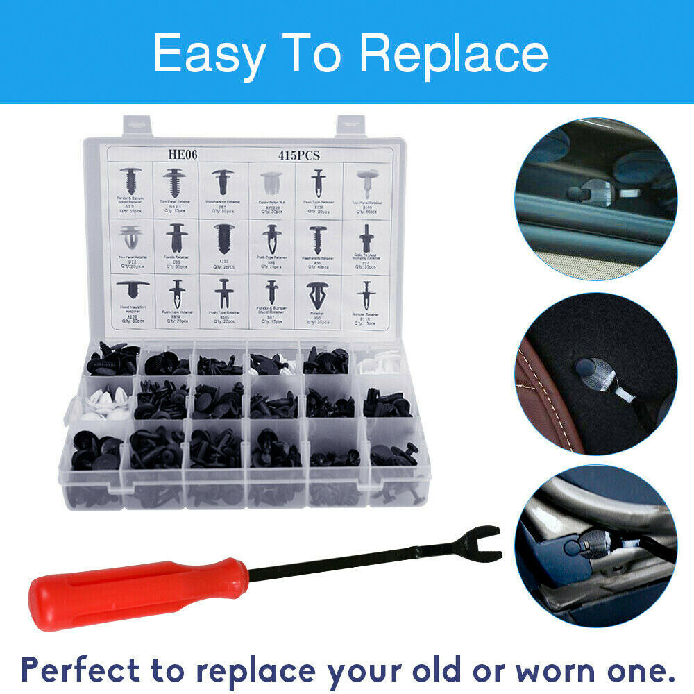 Unique Bargains 100pcs 8mm White Plastic Rivets Clips Car Door Trim Panel Fender Retainer Fasteners Screws w Remover Removal Tool in the Automotive Hardware department at