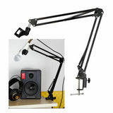 Microphone Suspension Boom Arm Desktop Stand Mic Holder Mount Bonus Pop Filter