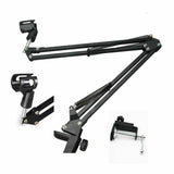 Microphone Suspension Boom Arm Desktop Stand Mic Holder Mount Bonus Pop Filter