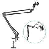 Microphone Suspension Boom Arm Desktop Stand Mic Holder Mount Bonus Pop Filter