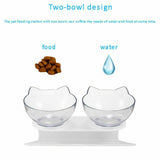 Double Elevated Pet Bowl Bowls Stand Cat Dog Feeder Food Water Raised Lifted