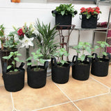 5x  Black Fabric Plant Pot Breathable with Handles 5 Gallon