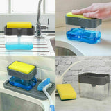 Soap Dispenser Pump 2in1 Sponge Holder Dishwashing Liquid Container