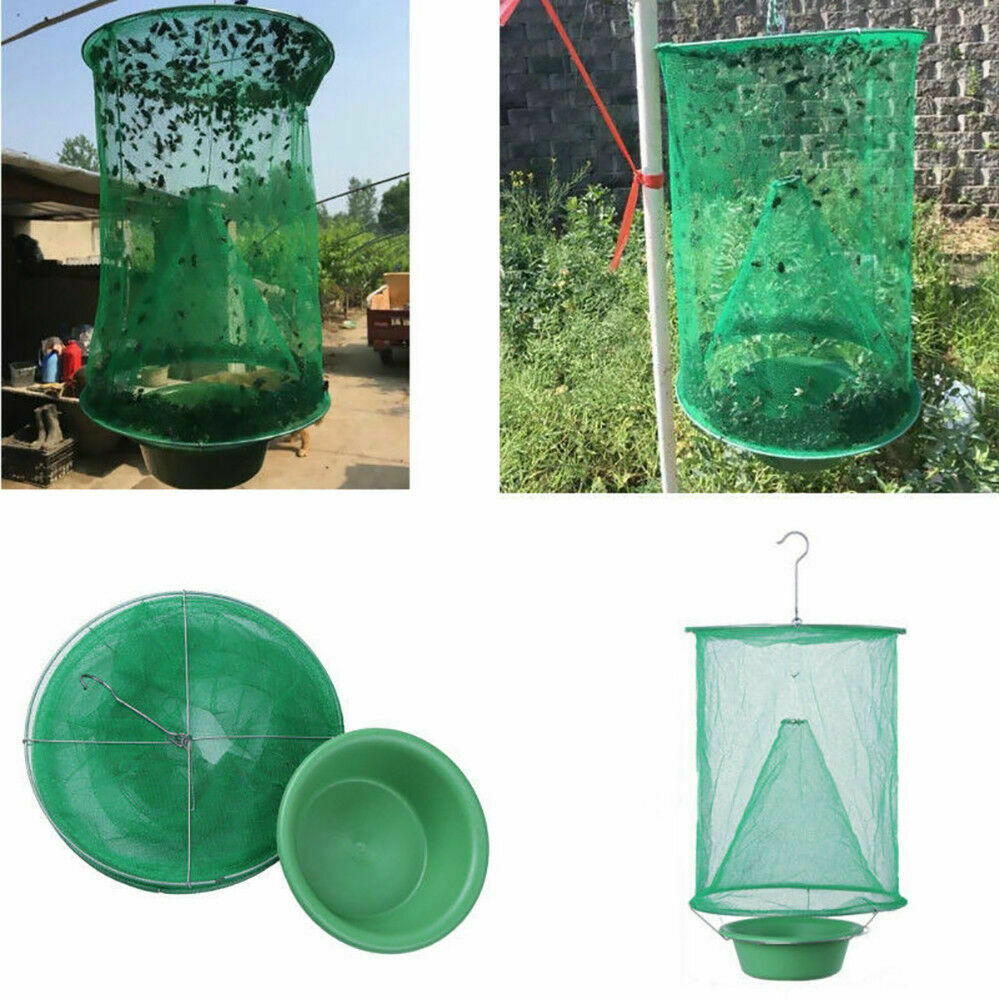 Reusable Fly Trap Insect Killer Net Cage Trap Outdoor Ranch Pest Hangi ...