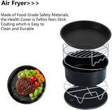 8 inch Air Fryer Frying Cage Dish Baking Pan Rack Pizza Tray Pot Accessories